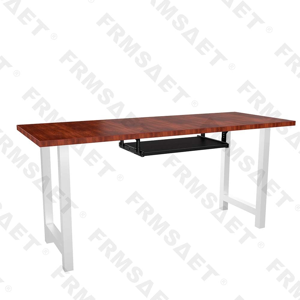 FRMSAET Furniture Accessories Office Product Suits Hardware 20/24/30 inches Keyboard Drawer Tray Wood Holder Under Desk Adjustable Height Platform. (24 inches, Black) : Office Products