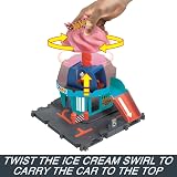 Hot Wheels City Downtown Ice Cream Swirl Let’s Race Set HTN77 with Car view 4