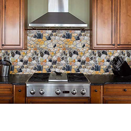 Yancorp 10ft Brown Brick Wallpaper Peel and Stick Wallpaper Self