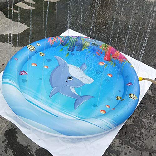 image for Binory Whale Round Inflatable Splash Pad for toddlers,Children's Water