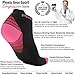 Physix Gear Short Compression Socks for Men & Women - Best Low Compression Socks Women & Men with Arch Support, Ideal for Running, Plantar Fasciitis comfort, and Swelling - Ankle, Pink/White, S/M