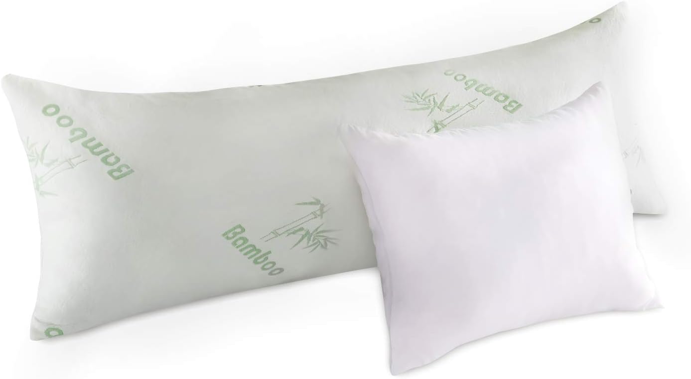 Cosybay Shredded Memory Foam Body Pillow for Adults and Pregnancy, Luxury Adjustable Hypoallergenic Sleeping Body Pillow with Bamboo Cover, Extra Filling Bag, 20x54 inch: Home & Kitchen