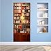 SENGE Bookshelf Door Wall Murals Door Murals Door Decals Door Wall Sticker Bookcase Door Wall Stickers Wallpaper Mural DIY Home Decor Poster Decoration (4#Bookshelf)