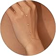 Gokeey Gold Hand Chain Bracelet for Women Trendy, Dainty 14k Gold Ring Bracelet Hand Chain Finger Ring Slave Bracelet Cubic Zircon Hand Jewelry for Women Fall Jewelry Accessories for Women Mother'S Day Gifts