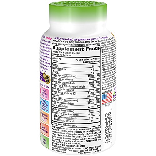 Multi & Prenatal Vitamins Vitafusion Prenatal, Gummy Vitamins, 90 Count