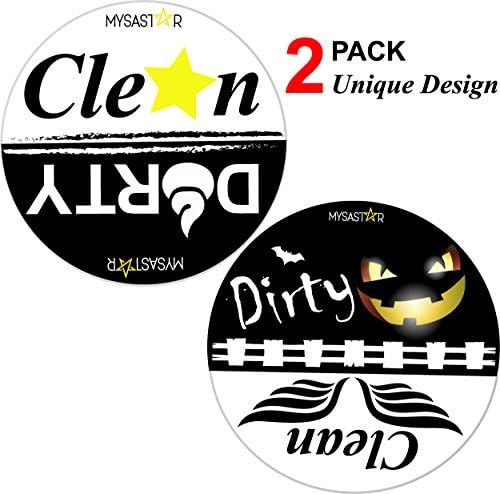 [ 2 PACK 2 UNIQUE DESIGN ] MYSASTAR Special Dishwasher Magnet Cute Magnetic Dishwasher Sign Stay In Place With Non Scratch Strong Magnet Vivid Color Easy To Know Whether Dishes Are Clean Or Dirty