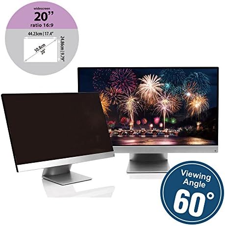 KAEMPFER Anti-Blue Light Privacy Screen Protectors Filter for Widescreen Monitor 20 inch 16:9 (17.4" x 9.8" / 442 x 249mm)