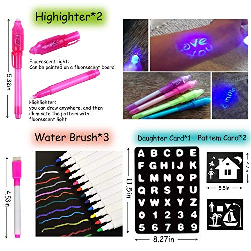 Farielyn-X Draw with Light-Fun Drawing Board Pad Tablet for Kids- Glow LED Child Sketchpad - Doodstage Light Drawing Fun and Developing Toy Gift Luminous Drawing 2 in 1 Board Set（Dinosaur - A3 Size） - Thumbnail 7