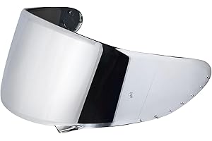 JQF Gear Motorcycle Helmet Visor for X-Fourteen X-Spirit III, RF-1200 and RF-SR Anti-Scratch Visor Shield Lens (Chrome Silver)