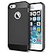 iPhone 5S Case, iPhone SE Case, iPhone 5 Case, LOEV Hybrid Heavy Duty Protection Case, Tough Rugged PC Armor & Shockproof Rubber Bumper Cover with Air Cushion for Apple iPhone SE/5S/5 - Black