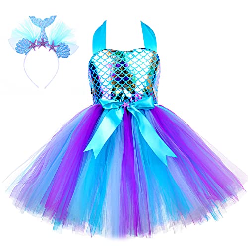 Sicypoty Mermaid Dress for Little Girls Mermaid Tutu Costume