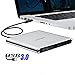 JOKDEER USB 3.0 External DVD-RW Drive Burner All-aluminum Ultra Slim Portable DVD Rewriter Burner CD/DVD-RW Writer Burner for Laptop and Desktop PC Windows and Linux OS Apple Mac Macbook Pro (Silver)