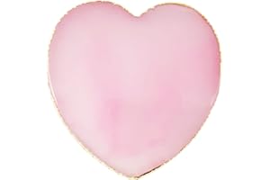 BLMHTWO Nail Art Palette, Resin Nail Art Palette Polish Mixing Colors Palettes with Golden Edge and Heart Shape Design Nail Painting Display Tray for Nail Art Mixing Colors Making Decals, Pink