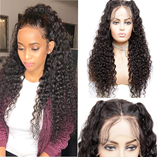 Lace-Front-Brazilian-Water-Curly-Wigs-Human-remy-Pre-Plucked-Glueless-Hair-Water-Curly-Wigs-For-Black-Women-Brazilian-Virgin-Human-Hair-Wig-Water-Wave-With-Baby-Hair-Natural-Hairline-18-Inch