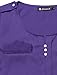 Allegra K Women's Buttons Decor Decorative Pockets Ruched Blouse XL Purple