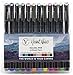 Kalesa Watercolor Brush Marker Pens, 1.5 mm Pointed Felt Nib, Medium Firm Tip, Set of 12 Colors