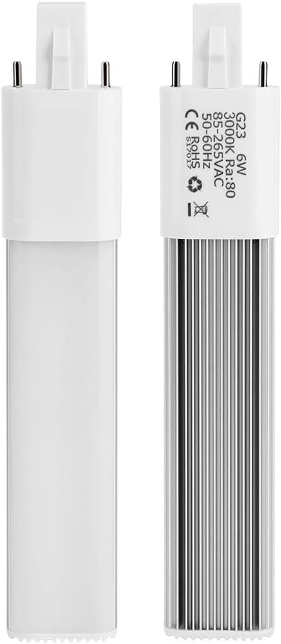 Zerodis Light Bulb 6W 2-Pin LED Compact Lamp Fluorescent Lamp G23/GX23 Base 3000K Horizontal Recessed Tube Light Bulb(Warm White G23) - Image 5