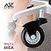 IKEA Chair Caster Wheels Replacement, 10mm Stem, 2.5 Inch Rollerblade Casters with Gap-Free Bracket for Safe Barefoot Rolling, Quiet & Floor-Safe, Pack of 5 (Black, Grey/Black)