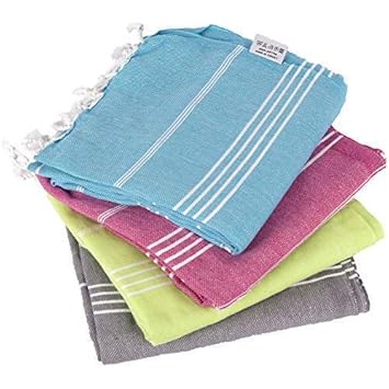 Clotho Towels Turkish Bath And Beach Towel Set Of 4 Variety Colors 100 Cotton Peshtemal Oversized 39 X 70