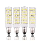 Bonlux 6W Dimmable E11 LED Light Bulb 45W Halogen Bulbs Equivalent Mini Candelabra E11 Base Daylight 6000K T3/T4 Omni-directional LED Bulb for Ceiling Fan, Indoor Decorative Lighting (Pack of 4)