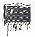 Mango Steam Wall Mounted Closet/Wardrobe Display Hanger Organizer for Jewelry & Earrings With Hooks for Necklaces, Bracelets, Accessories - Black