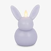 Luminara Easter Bunny Candle- Gentle Lavender 3.2" x 3.2" x 5.1"- Flameless Real-Flame Holiday-Inspired Decor- AA Batteries- Flickering LED Flame