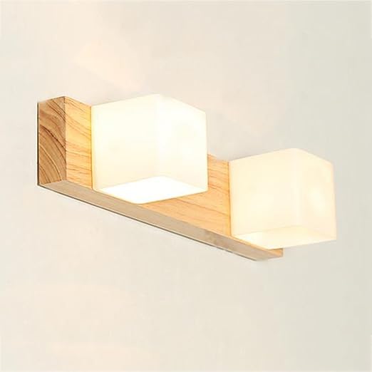 Badezimmerleuchten Licht Holz Spiegel Scheinwerfer Einfache Moderne Chinesische Stil Wohnzimmer Wand Lampe Schlafzimmer Nachttisch Lampe Bad Fuhrte Holz Licht Holzerne Linse Lichter Ausgabe Double Head Amazon De Beleuchtung