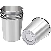 Ruisita Resinta 6 Pack 5 oz Stainless Steel Cups Metal Shatterproof Stackable Pint Drinking Cups for Kids
