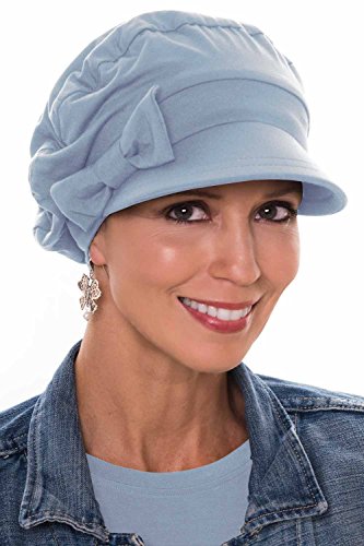 Versatility Newsboy Hat-Caps for Women with Chemo Cancer Hair Loss Luxury Bamboo - Denim