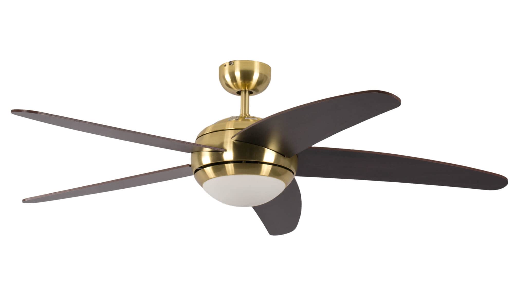 Ceiling Fan Melton Brass 52 inch with Light and Remote Control Blades Brown / Wanaque