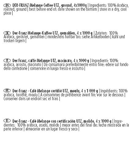 Der-Franz Melange-Kaffee UTZ, gemahlen, 4 x 1000 g – Bild 8