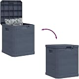 vidaXL Garden Storage Box 90L Anthracite Plastic With Wood Texture view 5