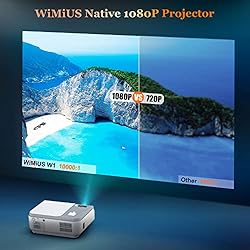 WiMiUS Newest W1 5G WiFi Bluetooth Projector, 370