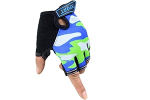 Long Keeper Fingerless Gloves for Kids Anti-Slip Outdoor Sport Cycling Biker Gloves for Boys Girls