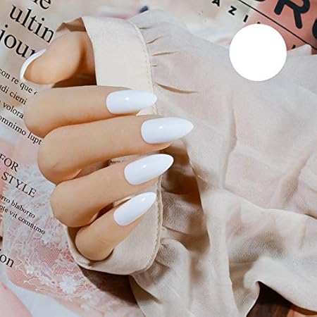Amazon Dkhf つけ爪 24個の偽の爪固体白いアクリル偽の爪ナチュラルクリアキラキラ ネイルエクステンションの爪 Dkhf ネイルチップ 通販