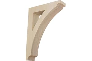 Ekena Millwork BKTW01X06X09THRW Small Thorton Wood Wood Brackets, 1 3/4"W x 6 1/2"D x 9"H , Rubberwood