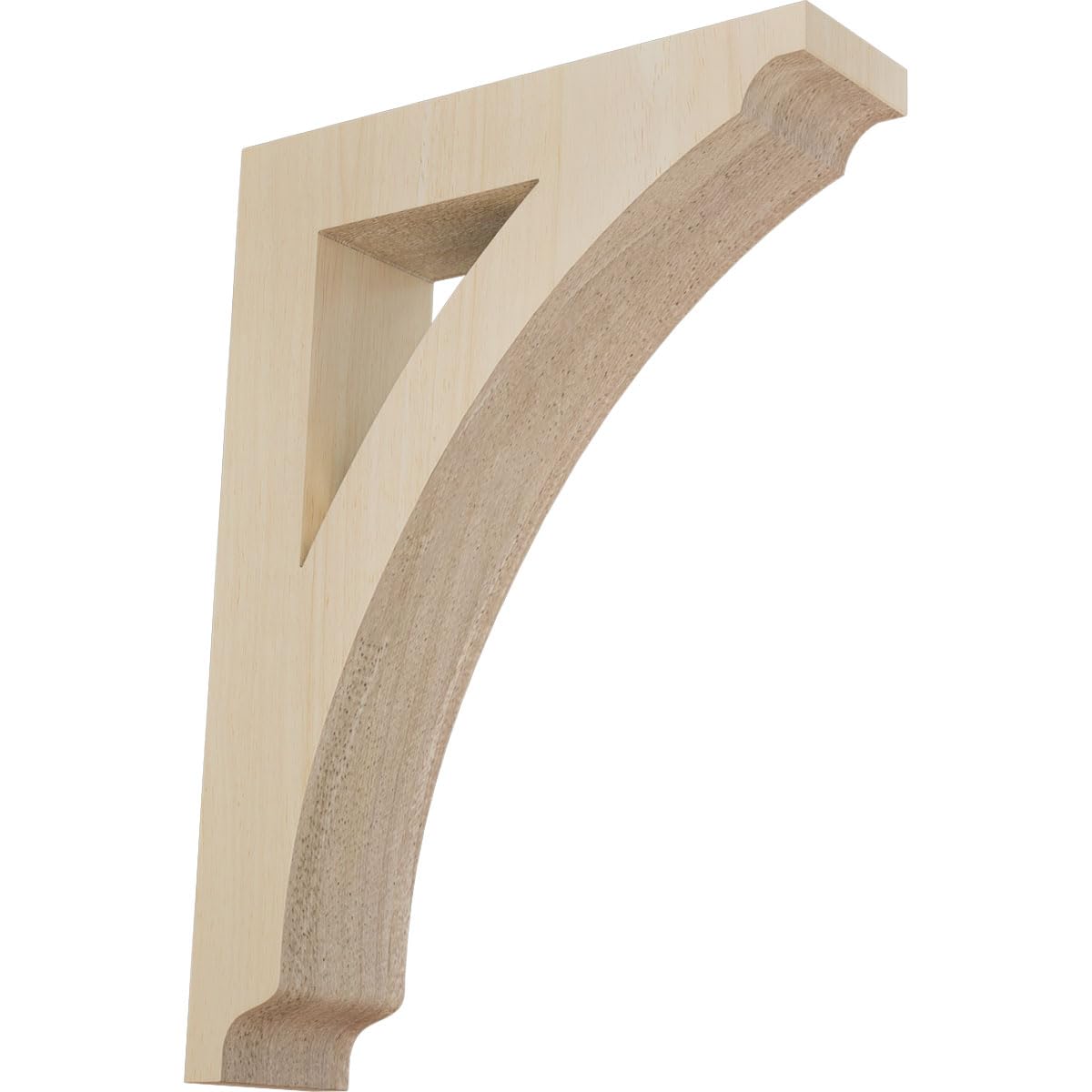 Photo 1 of Ekena Millwork BKTW01X06X09THRW Small Thorton Wood Wood Brackets, 1 3/4"W x 6 1/2"D x 9"H , Rubberwood
