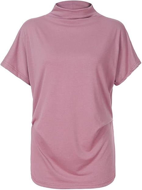 tee shirt col roulé manches courtes femme