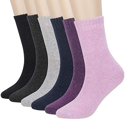 Women Warm Wool Socks, Fostoy 6 Pairs Thicken Terry Winter Soft Warm Knit Wool Casual Crew Socks