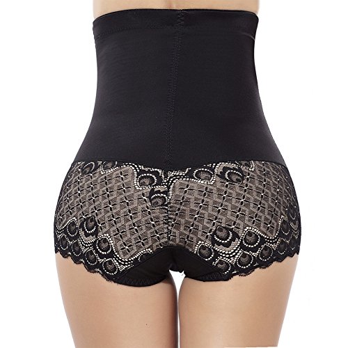 TINGLU High Waist Butt Lifter with Steel Bone Breathable Body Shaper Panty for Women(L,Black)