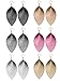 LOLIAS 6 Pairs Teardrop Leather Earrings Set for Women Leaf Dangle Drop Earring