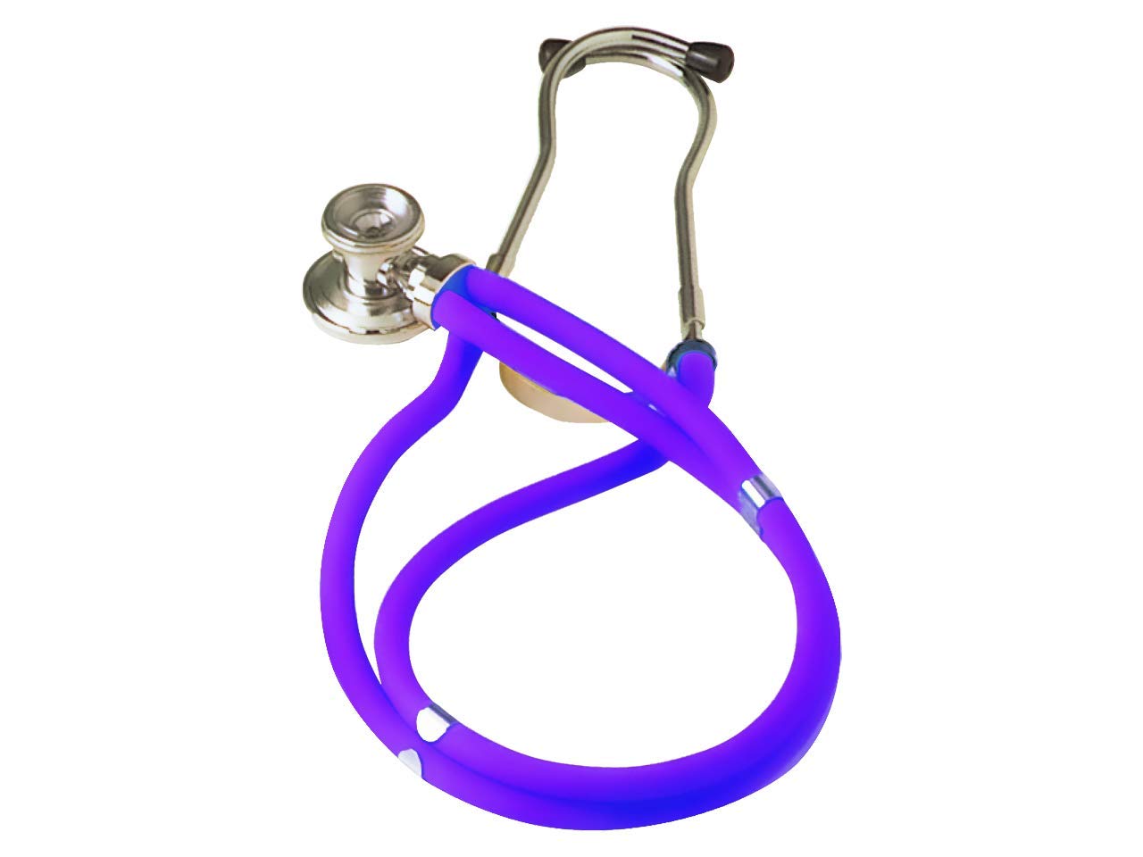 Jotarap Double Head Double Tube Stethoscope, rappaport type stethoscope for cardiology and emergency, purple color