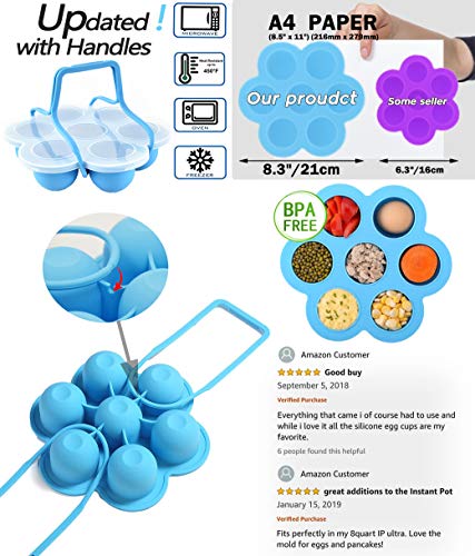 Pressure Cooker Accessories Set 10 Pcs- Fit 5,6,8 Quart (Qt) Instant Pot - Steamer Basket,Non-stick Spring Form Pan,Egg Bites Molds With Handles,Egg Steamer Rack,Tongs, Magnetic Sheet, Recipes E-Book - Thumbnail 3