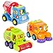 Best Choice Products Set of 3 Friction Powered Car Toys, Harvester Truck, Street Sweeper, Cement Mixer