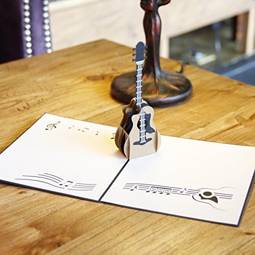 CLSstar 3D Pop Up Card Birthday Gift Greeting Cards Guitar Series