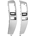 Center A/C Dash Air Vent Trim Panel, Console Outlet Insert Frame, Compatible with 2003-2009 Lexus GX470, Land Cruiser Prado 120, Replaces# 55474-60040, 55475-60040 (Silver)