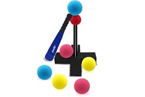 Aoneky Mini Foam Tball Set for Toddlers - Carry Bag Included - Best Baseball T Ball Toys for Kids Age 1 Years Old (Blue)