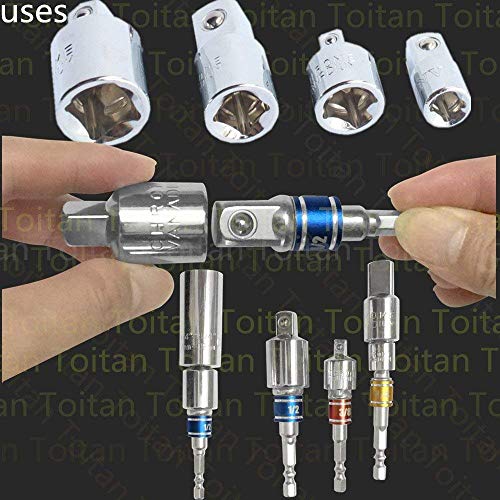 image for Toitan Drill Socket Adapter for Impact Driver with Hex Shank to Square