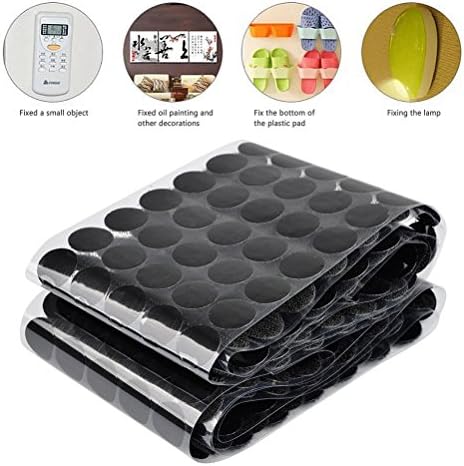 Doshop (500 Pair Sets) 20mm Diameter Sticky Back Coins Hook &amp; Loop Self Adhesive Dots Tapes (Black/3/4"/500pairs)