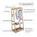 Ufine Bamboo Clothes Rack Heavy Duty Garment Rack Coat Hanging Stand with 6 Hooks, 3 Tier Storage Shelves Closet Organizer for Bedroom, Living Room, Guest Room, Apartment and Entryway